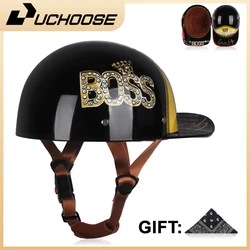 Baseball Cap Helmet Motorcycle Vintage Retro Helmets Summer Open Face Scooter Cruiser Chopper Gangster DS Men Women Kid