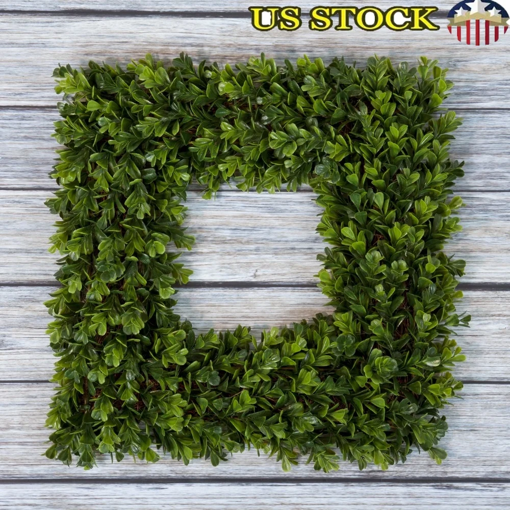 

Artificial Boxwood Wreath Front Door UV Resistant Indoor Outdoor Decor Greenery Accents Great Home Decoration Year Round Gift