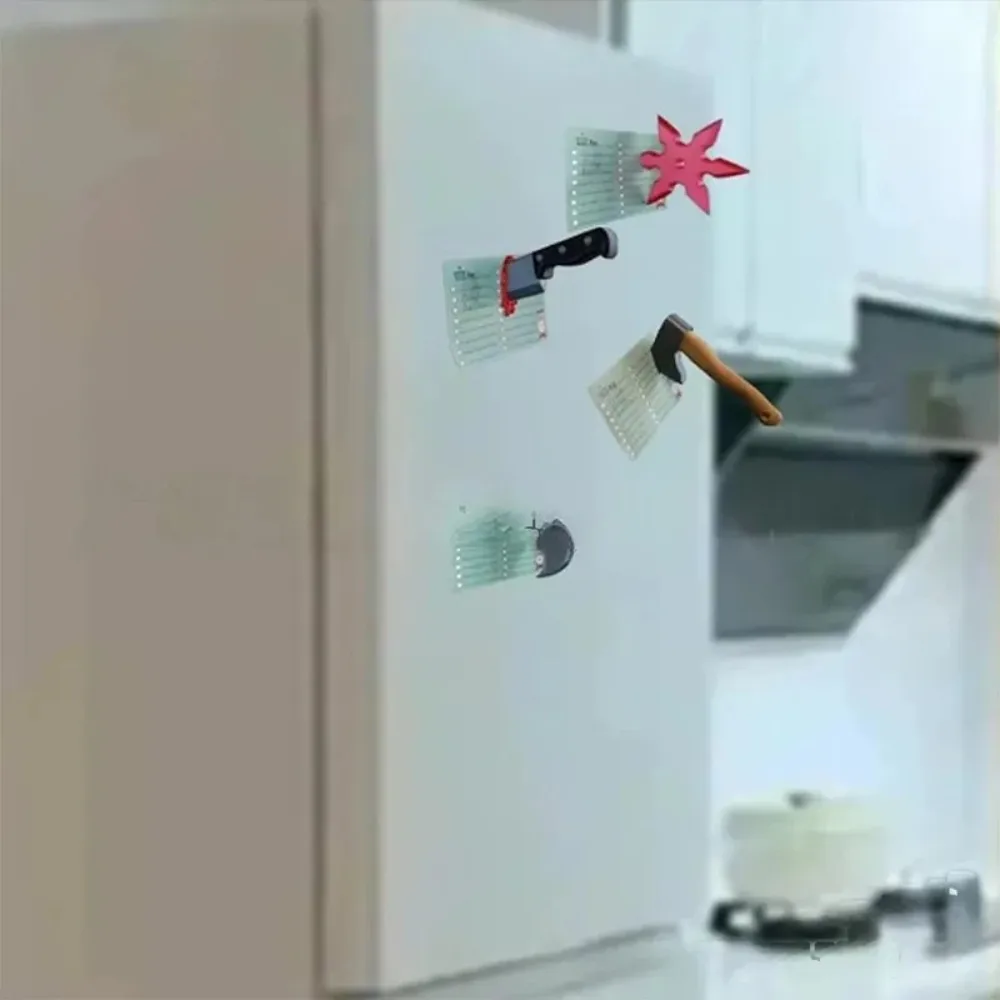 3D Creative Funny Knife Magnetic Fridge Stickers Novelty Funny Axe Tool Fridge Magnet Attractive Home Kitchen Decoration Gift view 6