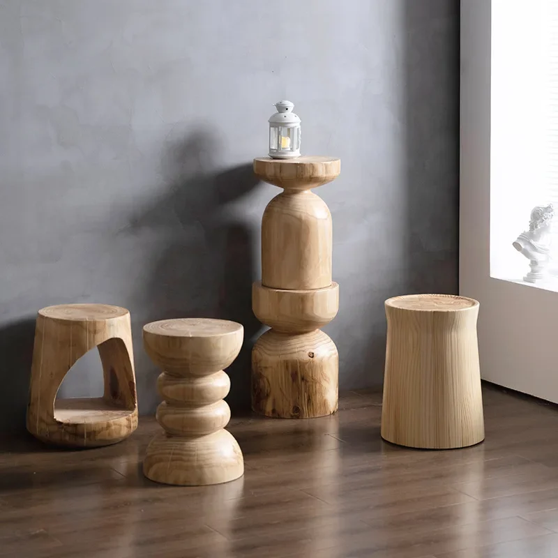 Creative design low stool, personalized woodenstool, bed and breakfast hotel tea table woodestool, log stump roundstool