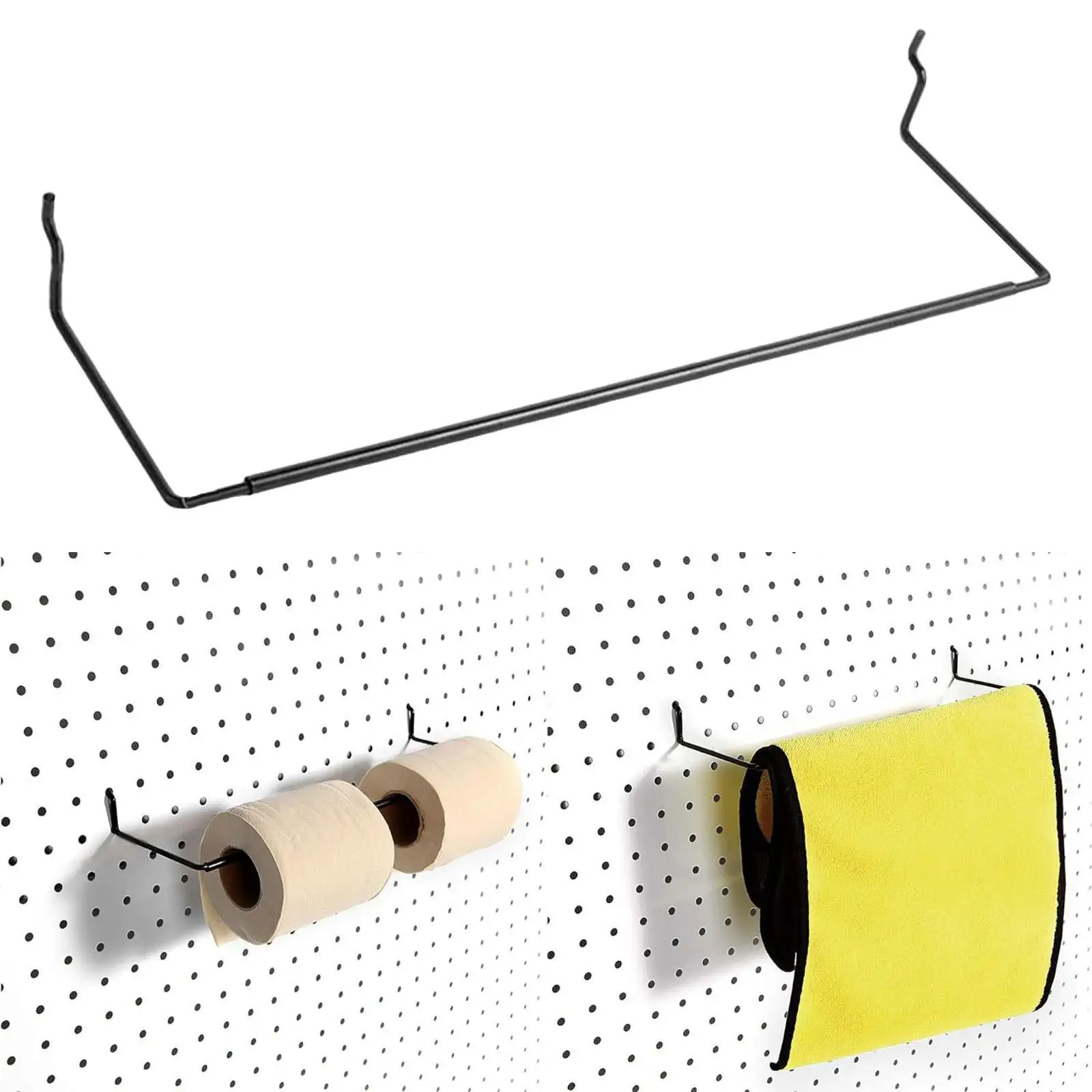 Pegboard Paper Towel Holder Accessories Carbon Steel Peg Board Organizer for Kitchen Laundry Tool Shed Bathroom Workshop