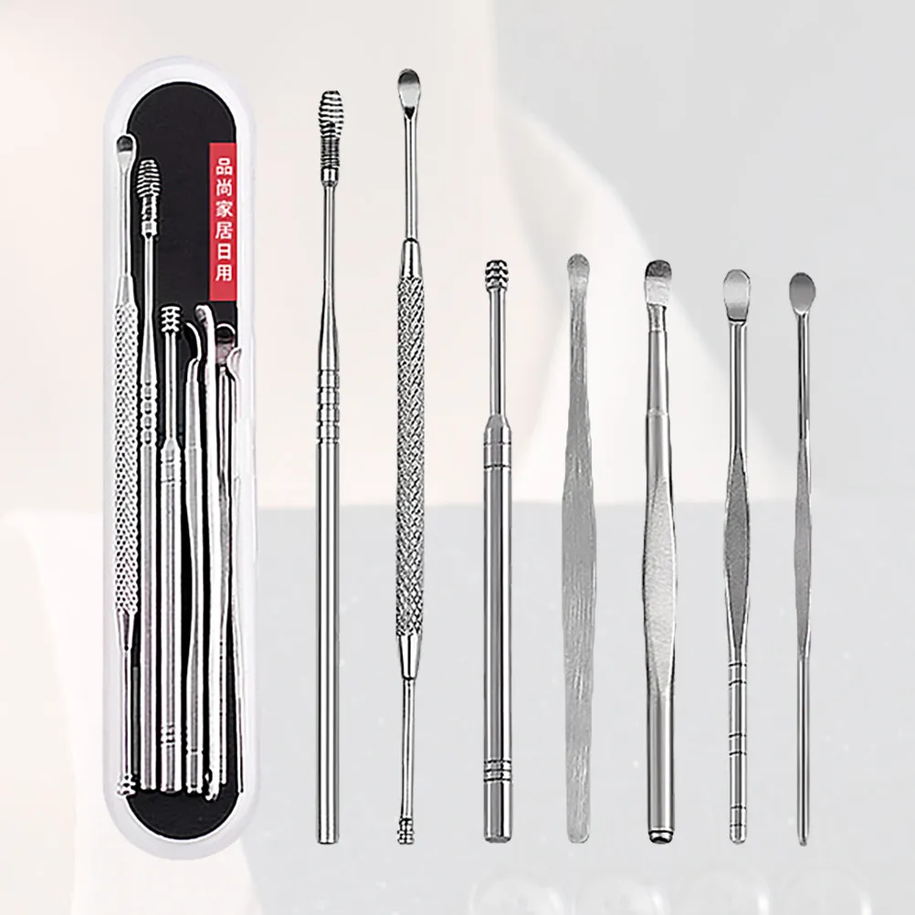 

Набор из 7 инструментов для чистки ушей из нержавеющей стали, специальный инструмент для удаления ушной серы, практичный инструмент для ухода за ушами для домашнего использования