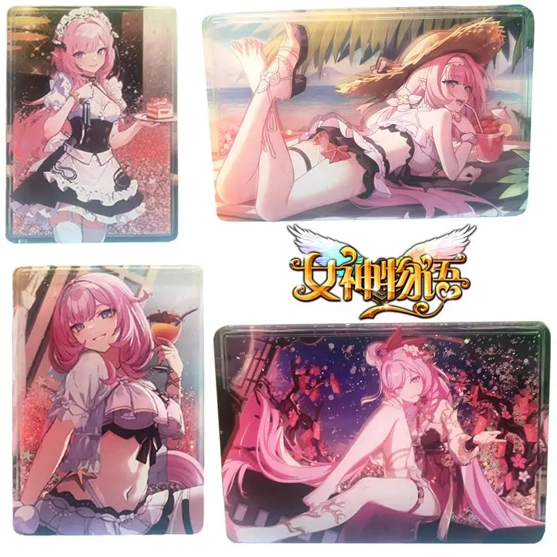 

Goddess Story Collapse Kiana Elysia Anime Characters Acrylic Quicksand Card Rare Toys Collection Flash Card Christmas Gift