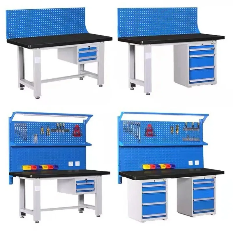Heavy duty steel plate countertop workbench, metal fitter maintenance console
