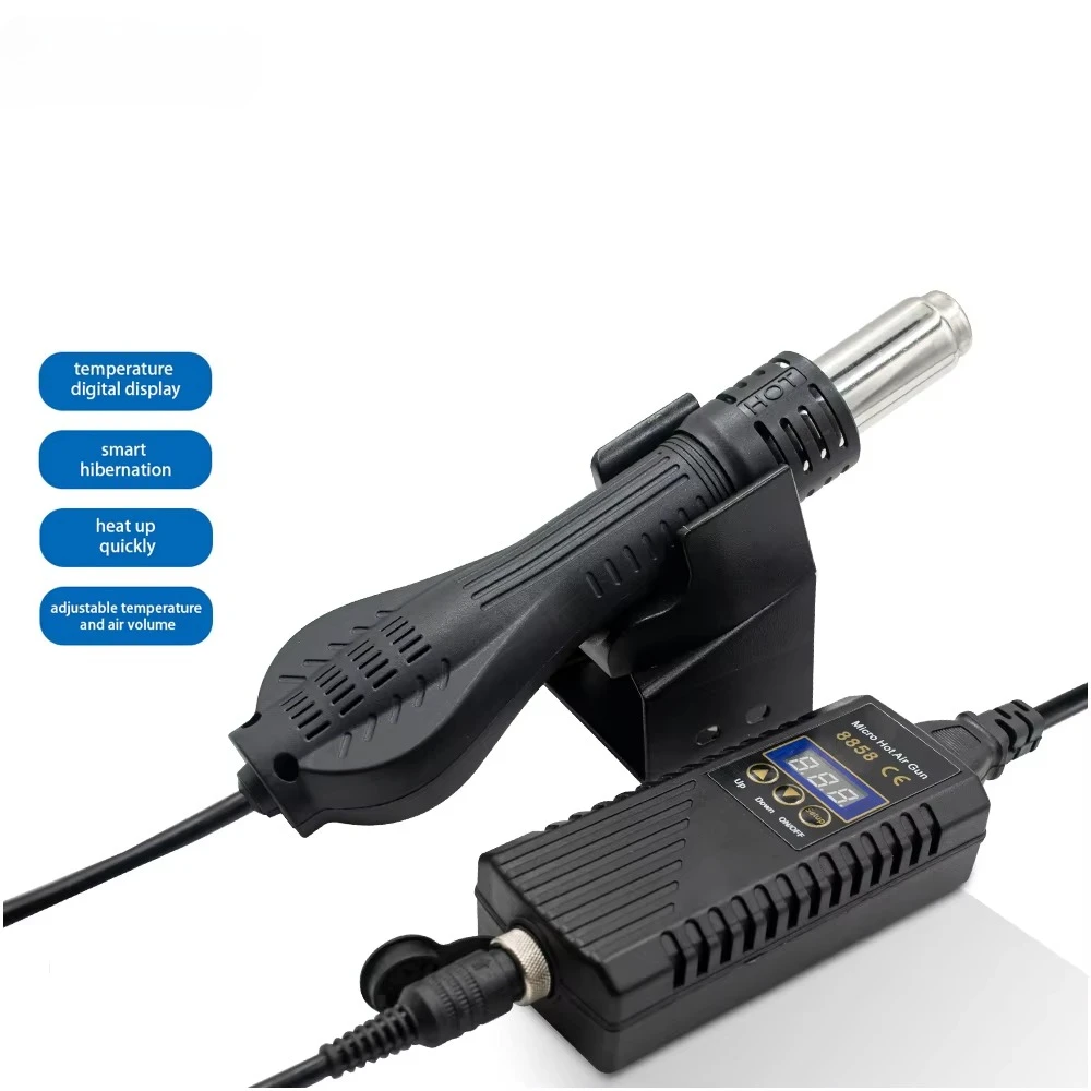 Pistola de ar quente com display digital 600W, modelo elétrico com controle de temperatura 120L para classificação DIY