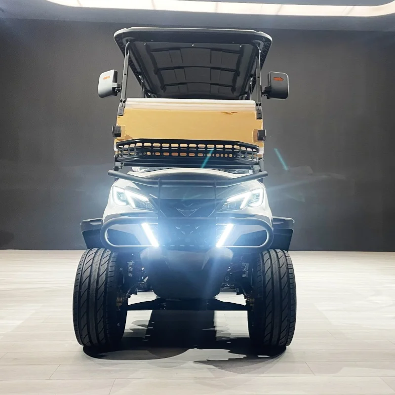 High Performance 4 Seater Sightseeing Club Car Electric Golf Cart For Hotel Scenic Area Tourism Wholesale Black High-End Seats