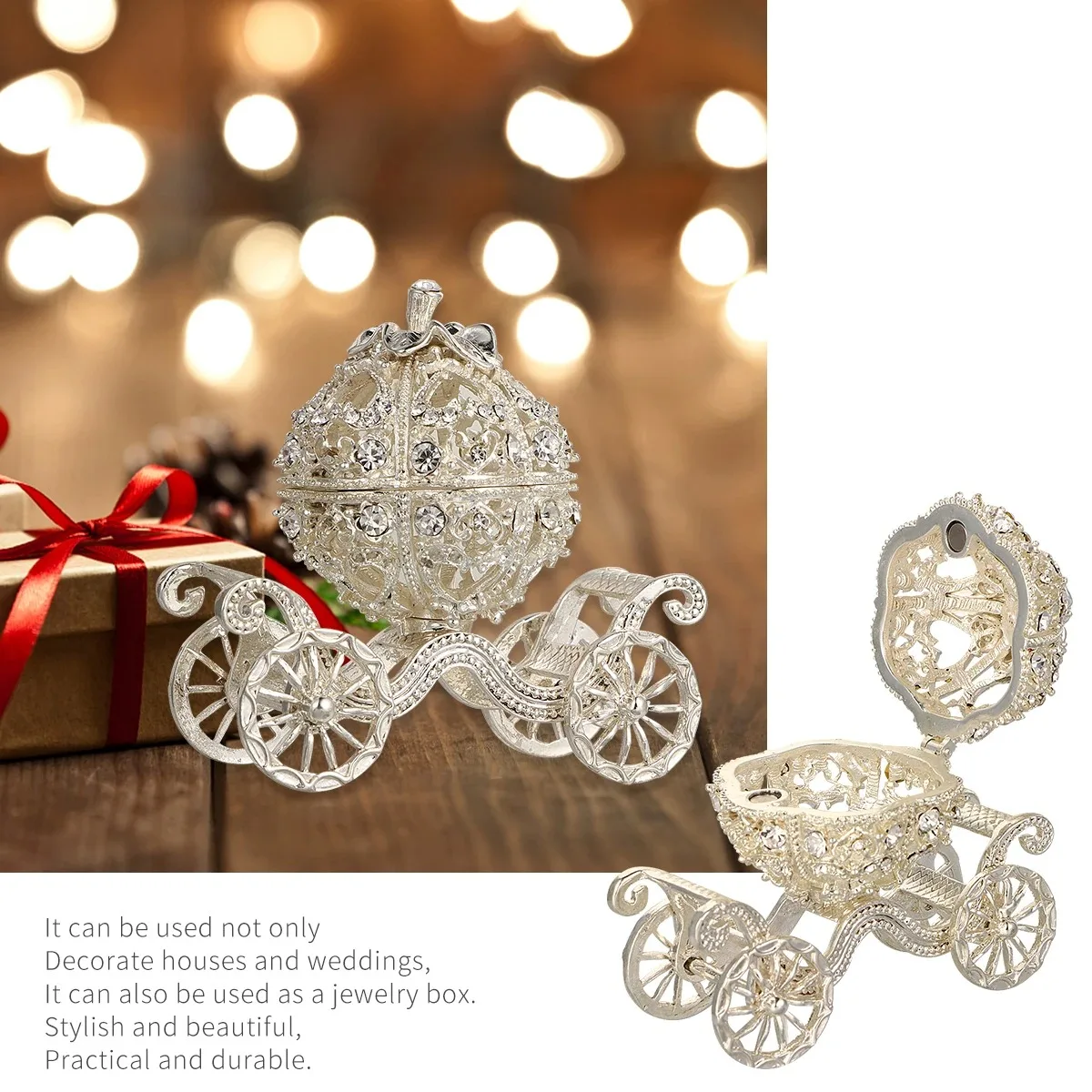 حجر الراين كريستال اليقطين حلية صندوق سندريلا النقل مجوهرات الصدور الإبداعية هدية حلية النقل أكياس اكسسوارات هدية