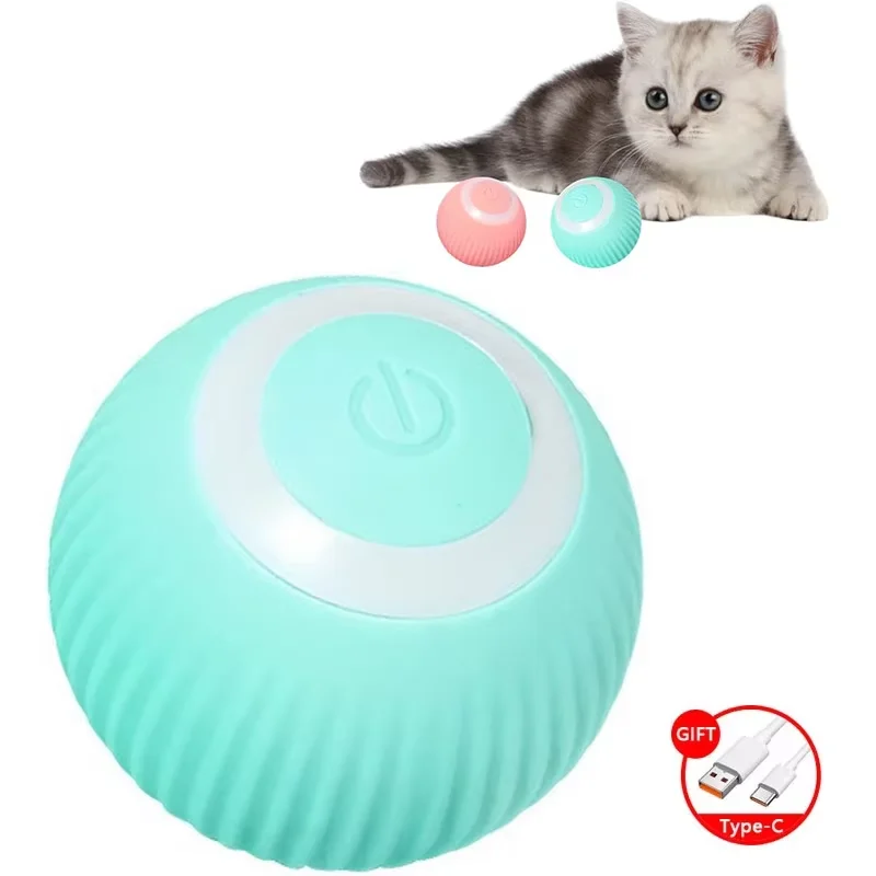 Automatic Cat Toy Interactive Toys for Cats 360° Self-Rotating Smart Rolling Ball Toys for Kitten Indoor Exercise Chase Playing