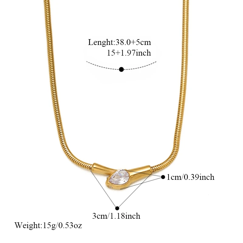 GANPUP 316l Edelstahl Schlangenkopf Zirkon Kette Halskette Mode Trendy Textur Schmuck Party Geschenk Wasserdichte Halskette – Detail 6