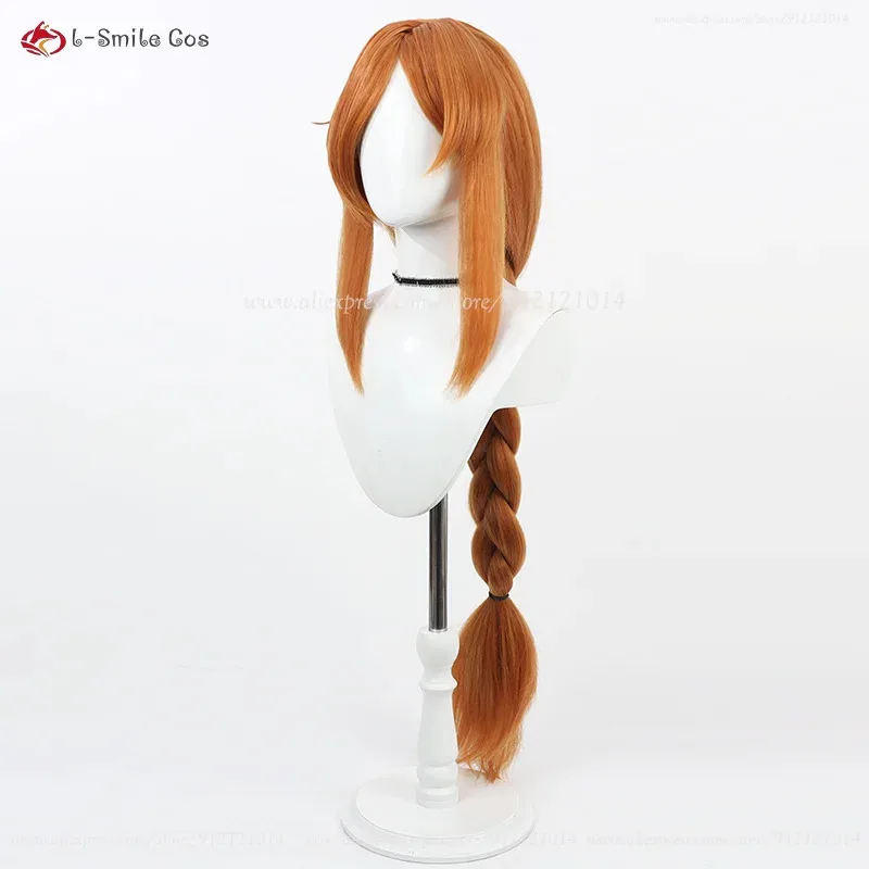 Anime Flamme Cosplay Wig 120cm Long Orange Braids Wigs Heat Resistant Synthetic Hair Halloween Party Women Wig + Wig Cap