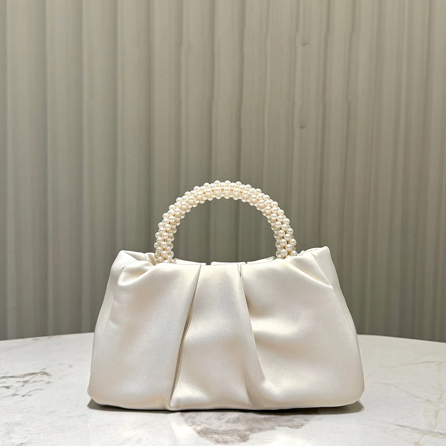 

Fashion Pearl Handle Women Dinner Clutch Purse Handbags Luxury Design Ladies Square Shoulder Bags Female Small Messenger Bag Sac