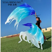 Bandera de utilería de baile para mujer, bandera de alabanza de adoración con gradiente de seda, accesorios de baile, banderas con varilla Flexible, colores personalizables