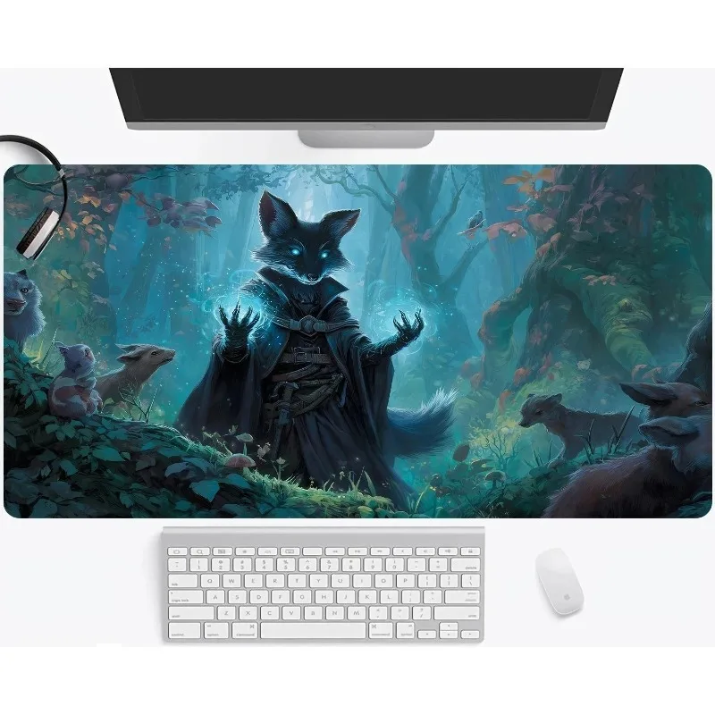 

Mouse pad, green plant keyboard carpet, playmat for mtg, PC cartoon table pad, player cabinet, high-definition carpet mouse pad