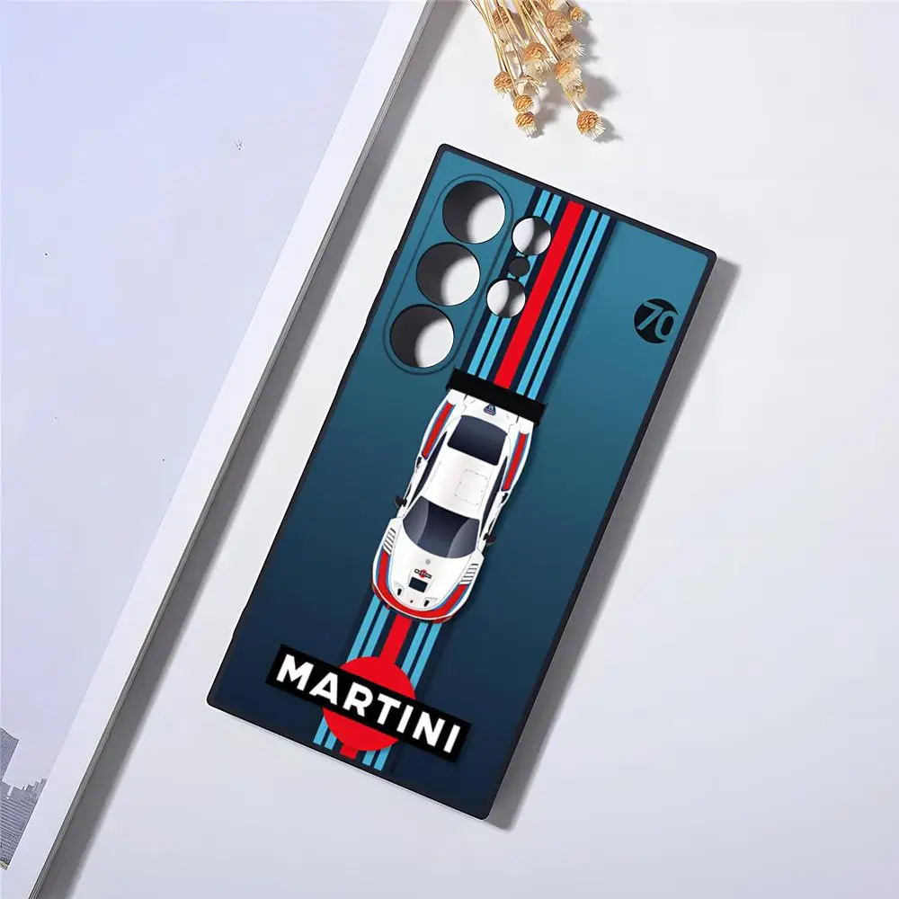 Martini Racing Horizontal Stripe Phone Case For S23 Fe Samsung S24 Ultra S22 S20 S21 Plus Galaxy A54 A34 A24 A53 Back Cover