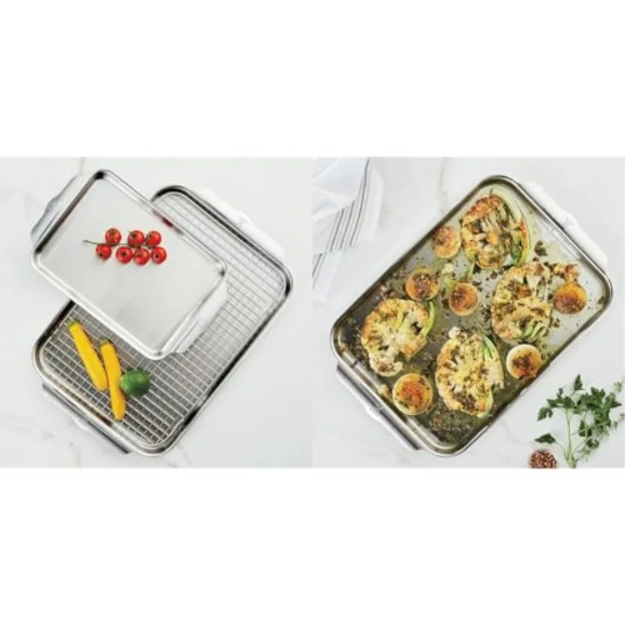 

Набор противни из нержавеющей стали, противень из 3 предметов и половинная листа, 13 x 18 дюймов