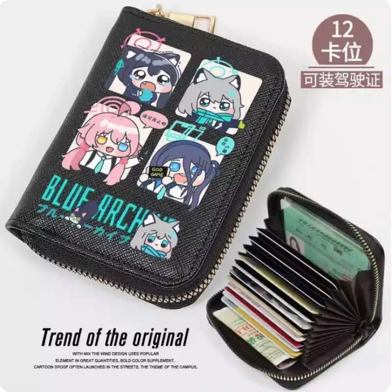 Anime niebieskie archiwum modny portfel torebka z PU karta moneta zamek błyskawiczny etui na gotówkę torba Cosplay prezent B573 Anime