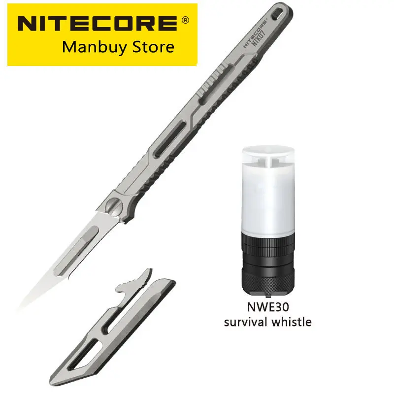 Nitecore NTK07 TC4 Titanium Alloy Unibody Knife CNC Ultra-Slim Lightweight Mini Portable Tactical  for Survival Hunting EDC