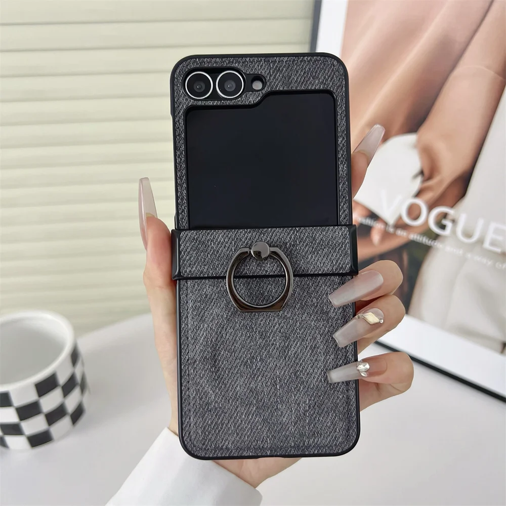 Für Samsung Galaxy Z Flip 8 7E 7 6 5 4 3 Magnetische Hülle mit Ringhalter, Scharnierschutz, 2-in-1 stoßfester Standhalter.