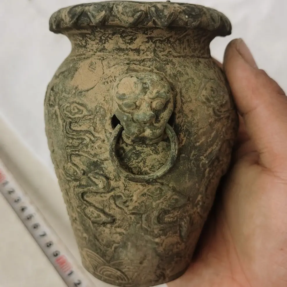 Antique unearthed bronze collection as old earthen patina retro decoration home decoration Xianglonggang