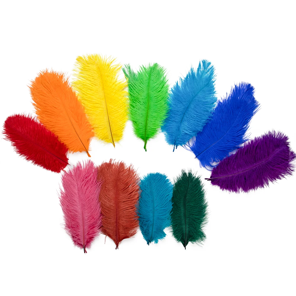 10 Stück Flauschige Straußenfedern 15-45cm Natürliche Federn für Hochzeitstischdekoration, DIY-Bastelarbeiten, Party, Karneval, Heimdekoration