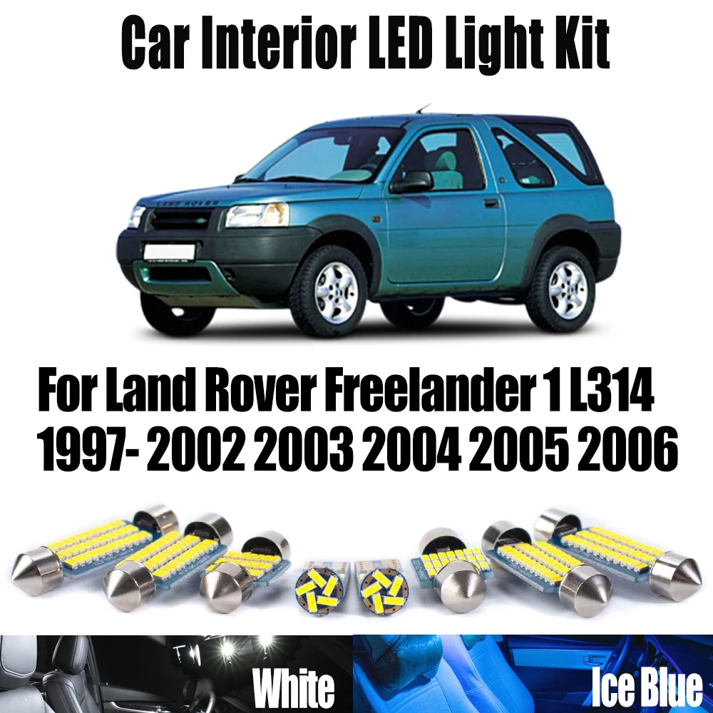 

12 шт. автомобильные аксессуары Canbus для Land Rover Freelander 1 L314 1997-2003 2004 2005 2006, светодиодный комплект внутреннего освещения багажника с куполом для чтения