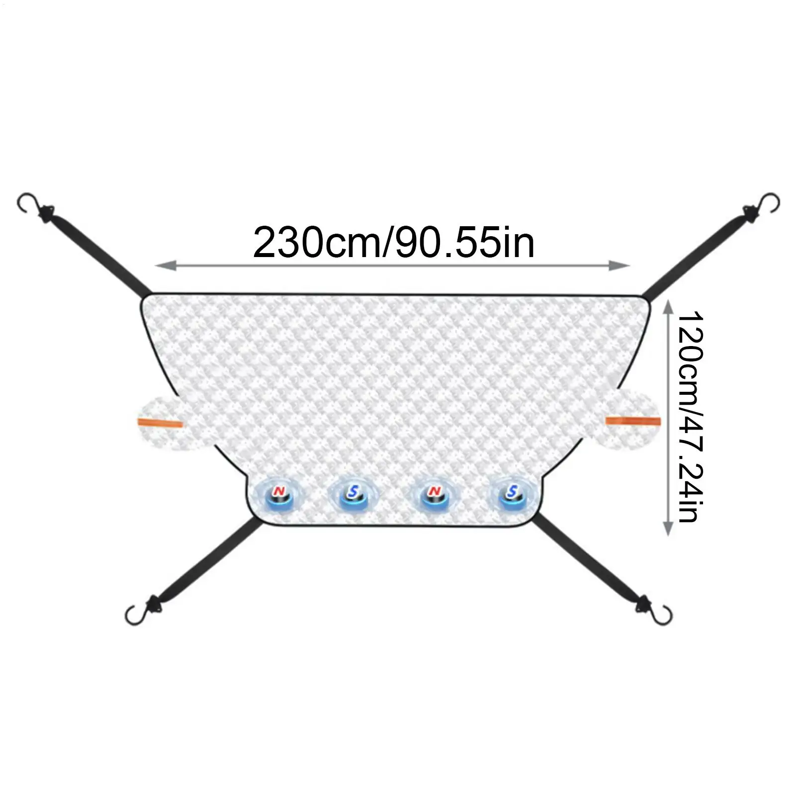 230x120cm Car Windshield Cover Dust Proof 3 Layers Magnetic Protector Accessories universal Car Sunshade Windshield Cover