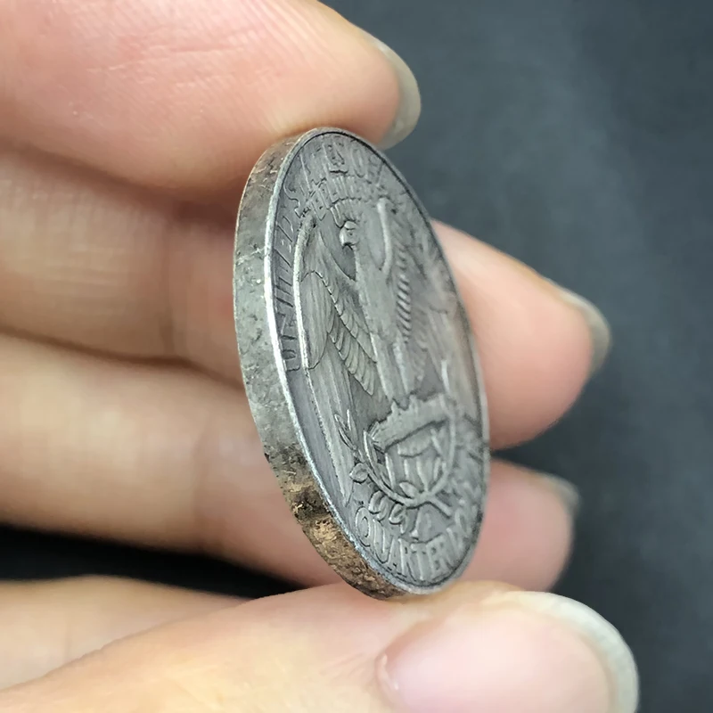 عملة تذكارية للديكور المنزلي ، نسخة طبق الأصل بالدولار ، نقود قديمة ، طراز عتيق ، قلادة ، دلاية ، مجوهرات ، تذكارية ، ربع دولار ، منزل #5