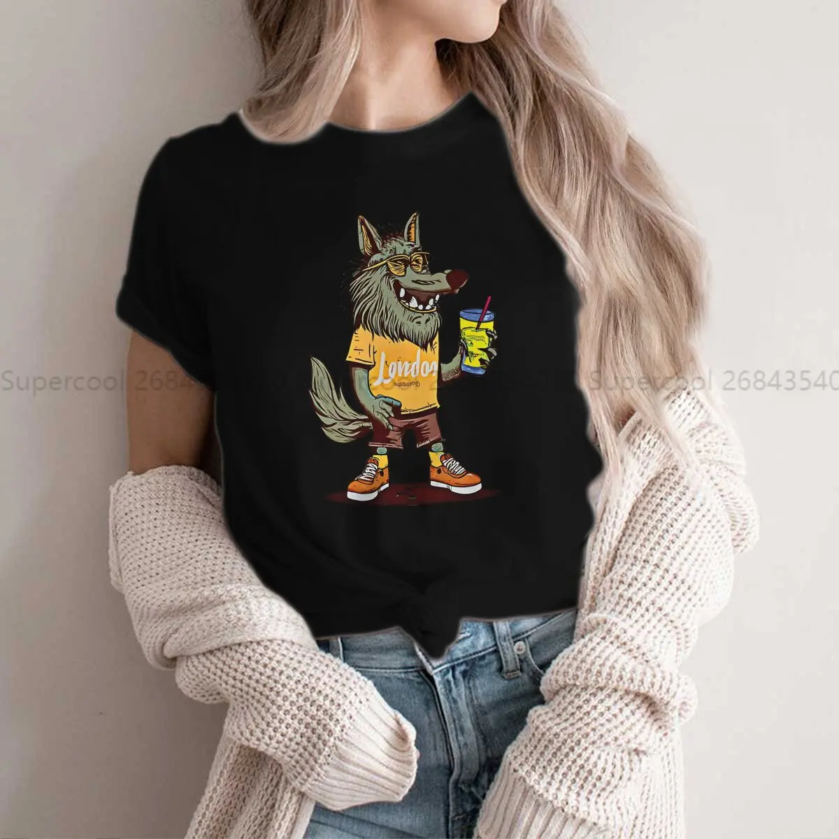 

London Style Polyester TShirt Werewolf Wolfman Hip Hop Clothes T Shirt