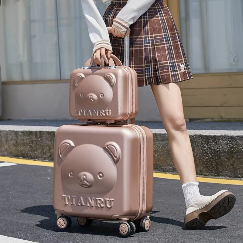 Hot!New Kids cartoon suitcase with handbag 20 inch girls trolley suitcase Travel luggage boys fashion rolling luggage