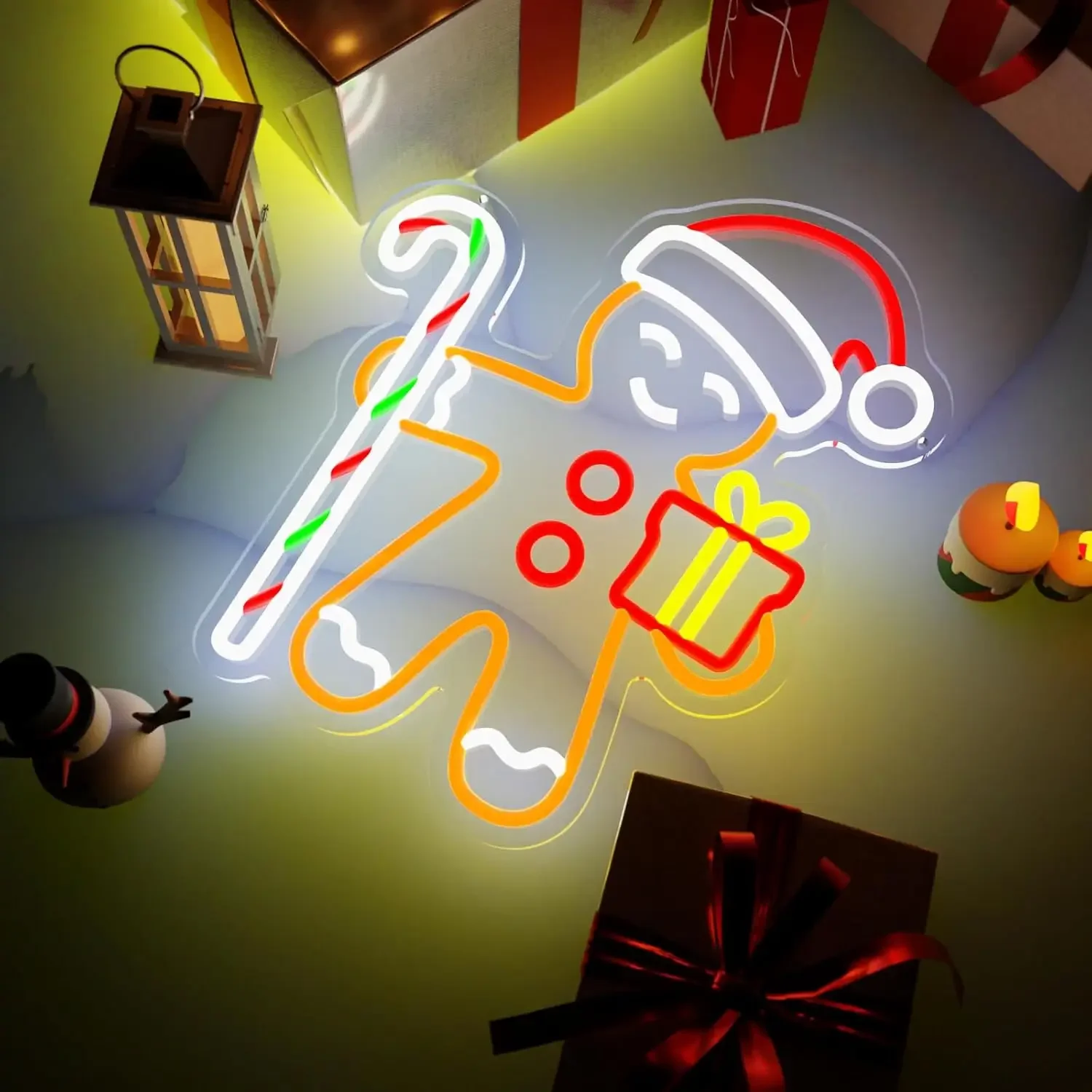 الزنجبيل رجل ضوء النيون تسجيل USB عكس الضوء LED النيون تسجيل لغرفة النوم غرف معيشة نادي بار رجل الكهف هدايا الحفلات جدار ديكور #3