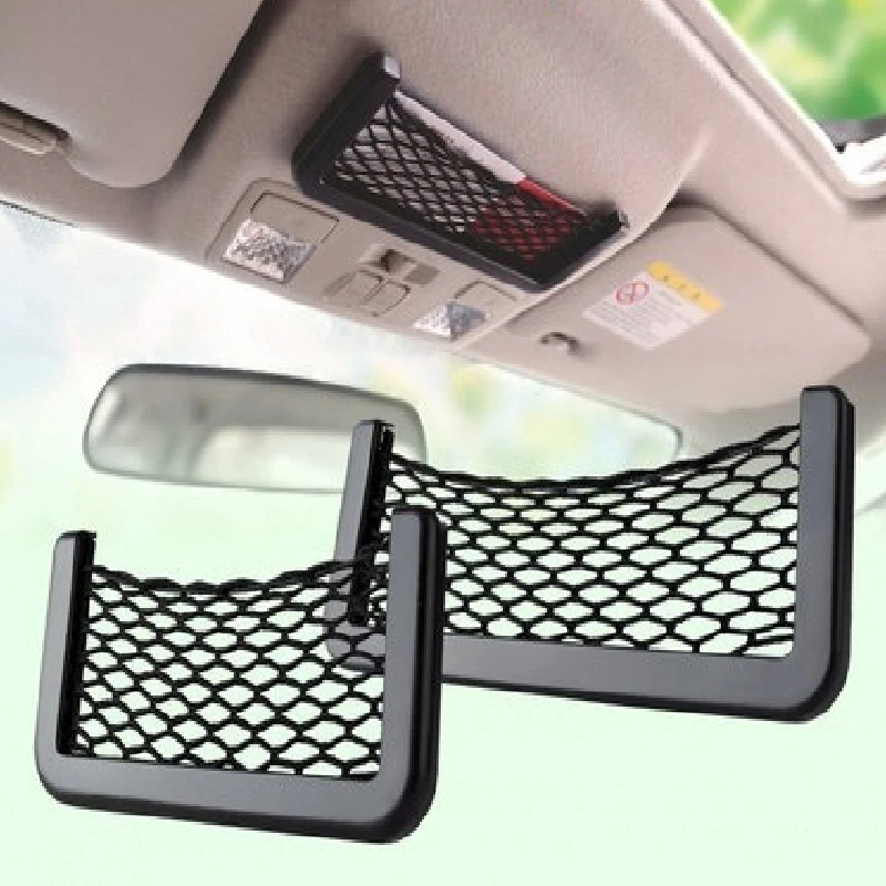 Elastische Mesh-Aufbewahrungstasche für den Autositz, seitliche Aufbewahrungstasche mit flexiblem Telefonhalter, Fahrzeuginnenraum, Gesäßtasche, Organizer-Netz für Autos