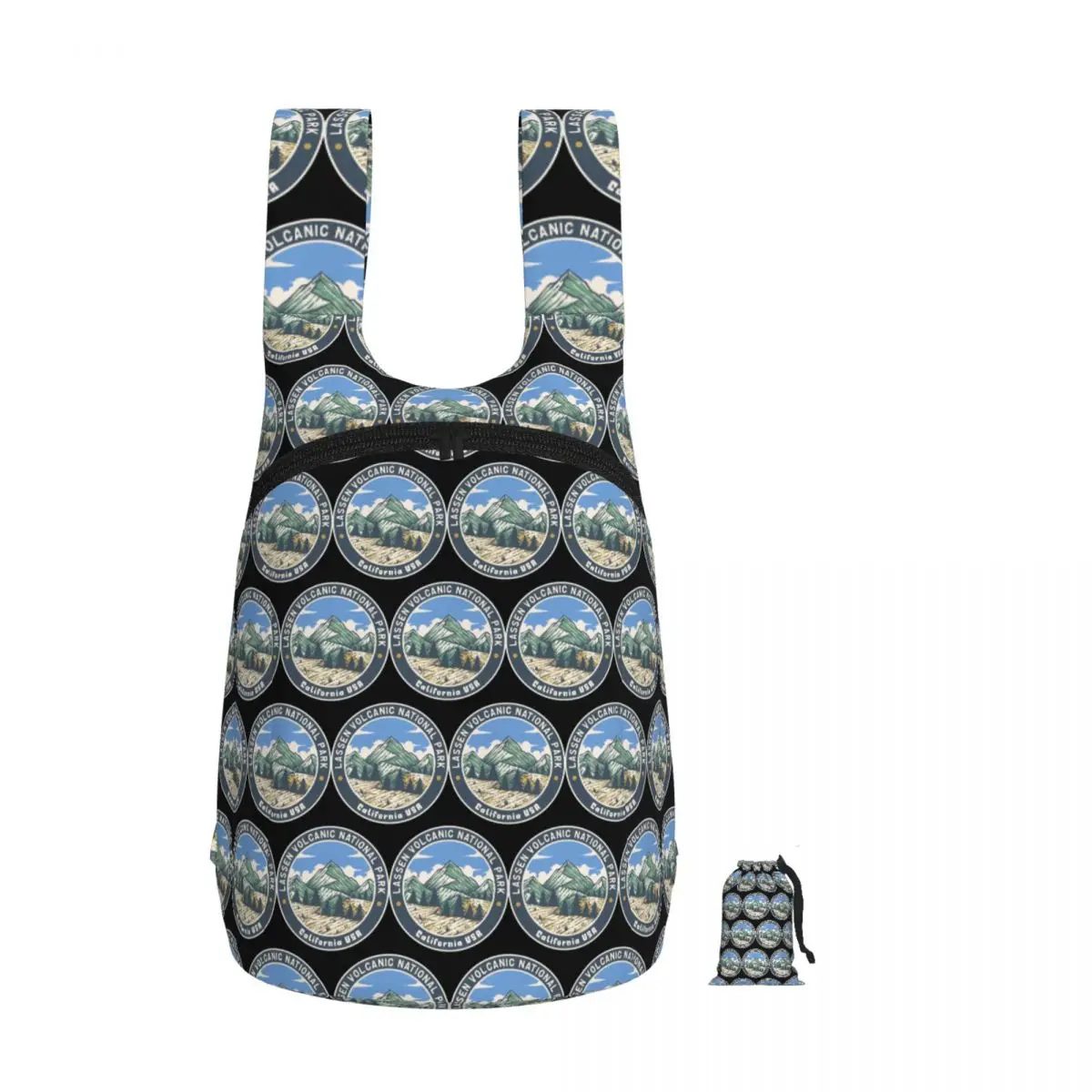 Lassen Volcanic National Park Vintage Mountains Backpack Storage BookBag Kids School Bag Computer Shoulder Bags for Men Women