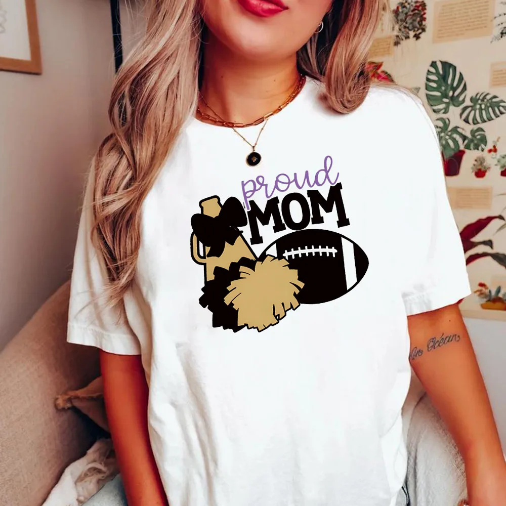 T Shirt Mom's  Women Clothes Letter Printed T-shirt Summer Fun Casual Comfortable Round Neck Top Mother's Day Gift