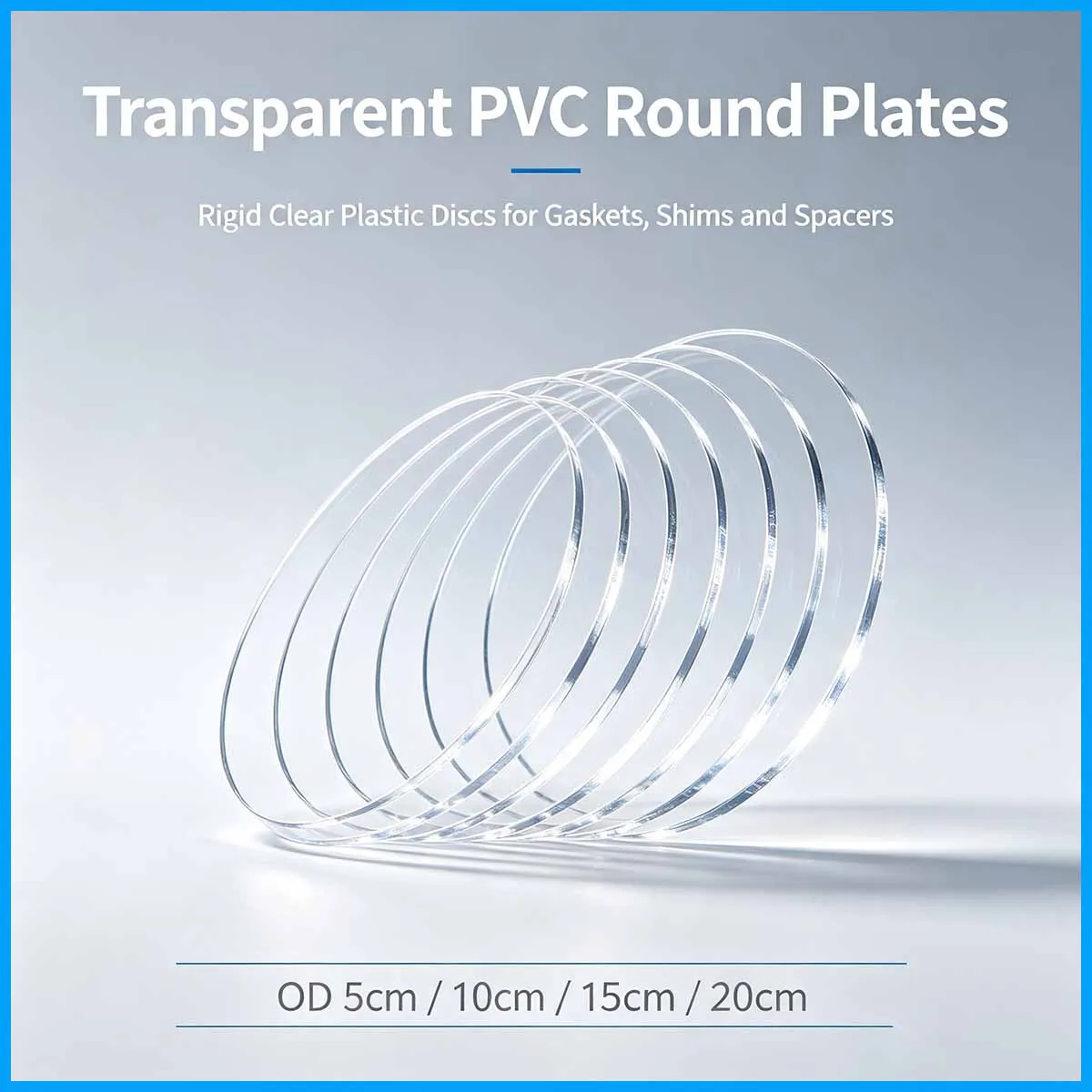 Transparent PVC PET PC Hard Plastic Round Sheet, Clear Protective Film for Picture Frame, Custom Cut & Machinable Plastic Panel