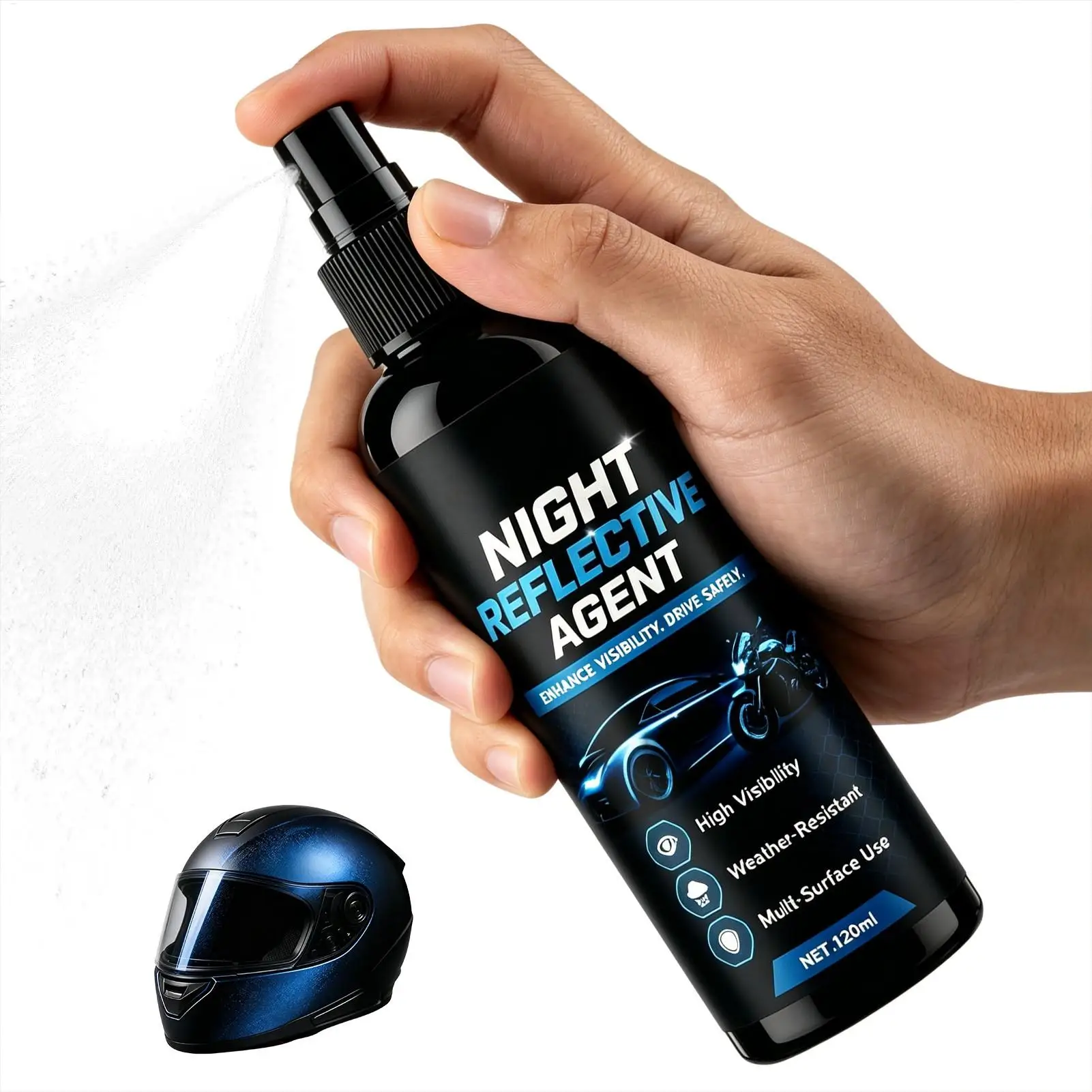 120ml Nachtreflektierendes Spray Wasserdichtes Fluoreszierendes Markierungsspray Fahrrad Leuchtende Markierungsfarbe Nachtleuchtender Sprühlack
