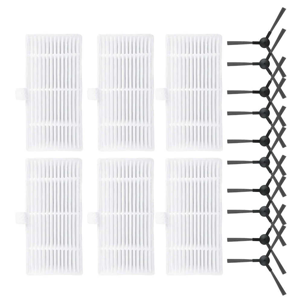 6 Stuks Filters + 10 Stuks Zijborstels Vervanging Voor Haier Tl30u1/Uoni S 2 Robot Stofzuigers Zijborstel Filter Reserveonderdelen Accessoires