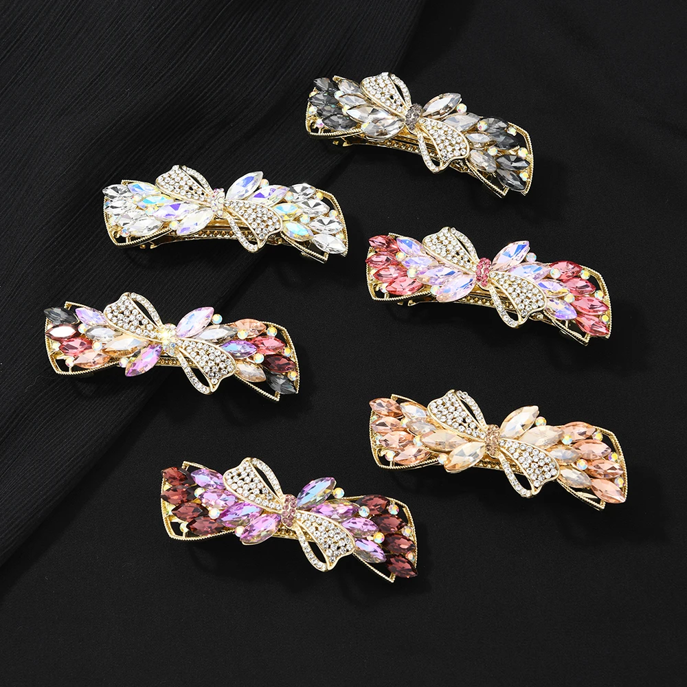 

Girls' hair accessories, bow hair clips, hollowed-out design, quick-release spring clips, and colorful accessories
