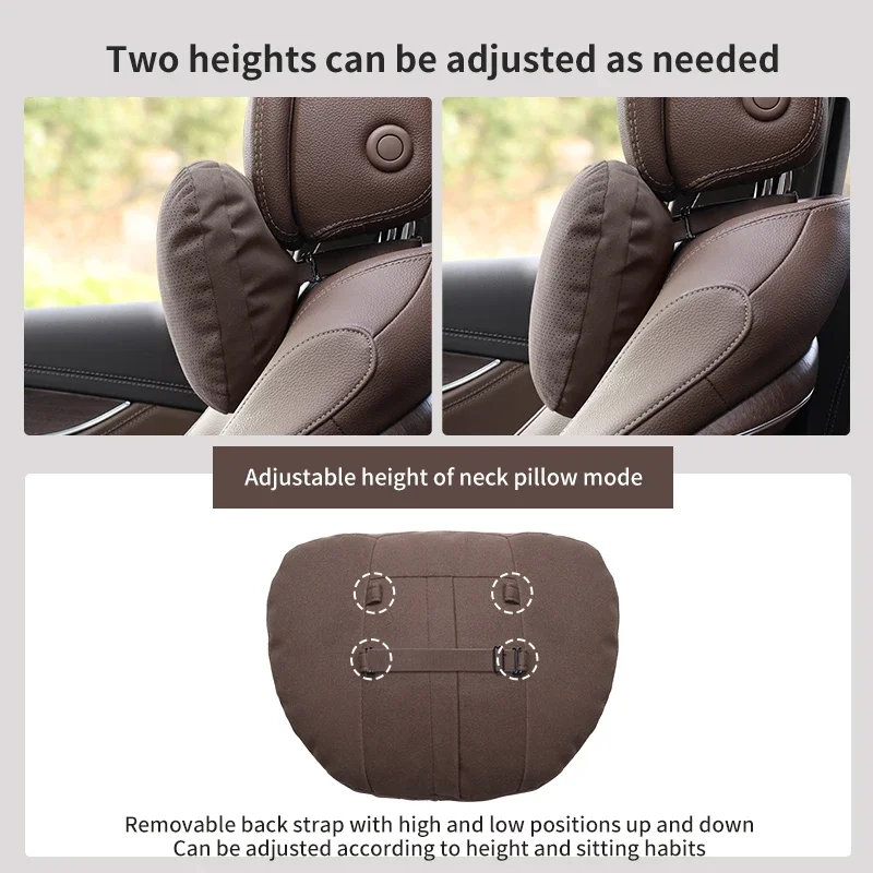 For LEADING IDEAL Li Auto One L6 L7 L8 L9 Mega Suede Car Headrest Neck Support Seat Lumbar cushion Soft Neck Pillow Accessories