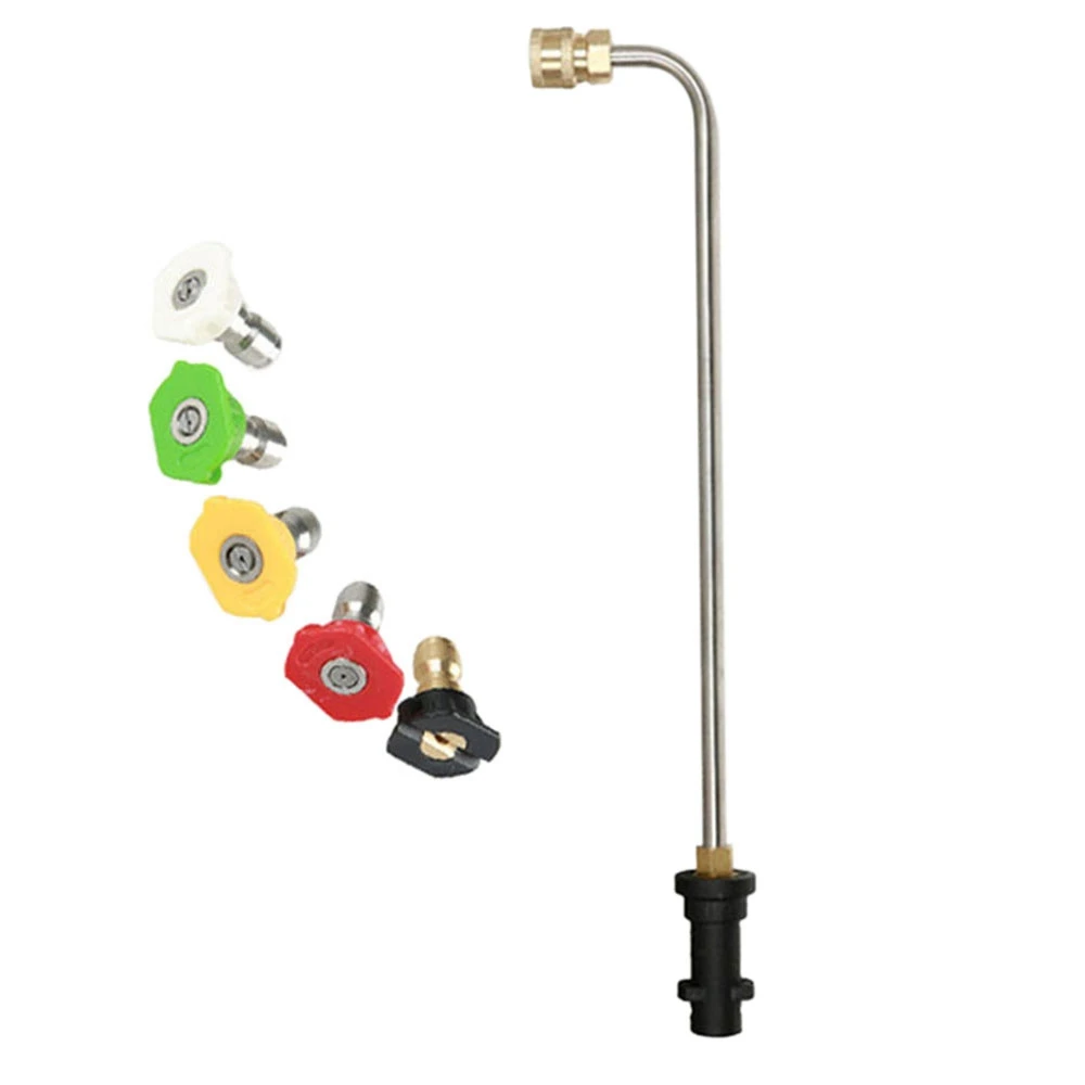 High Pressure Washer Spraygun Extension Rod 1/4Inch Quick Connect Adapter 90 Degree Cleaning Machine for K2-K7