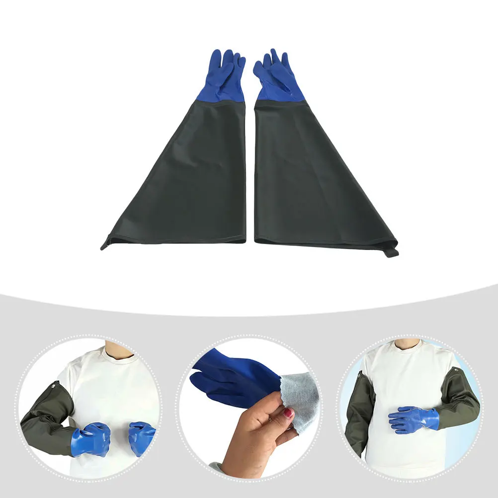 1 par de guantes protectores impermeables de goma resistentes al aceite reutilizables de Pvc antideslizantes para el hogar Industrial lavavajillas