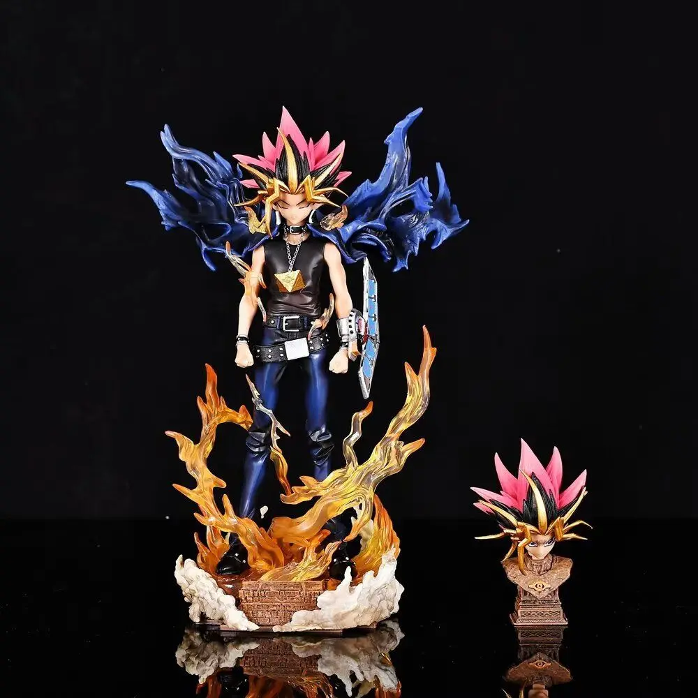 Figurine d'anime Duel Monsters, Gk Yugi Muto, figurines en PVC à 2 têtes, modèle de statue, collection de beurre, jouets, cadeaux de Noël pour enfants, 28cm