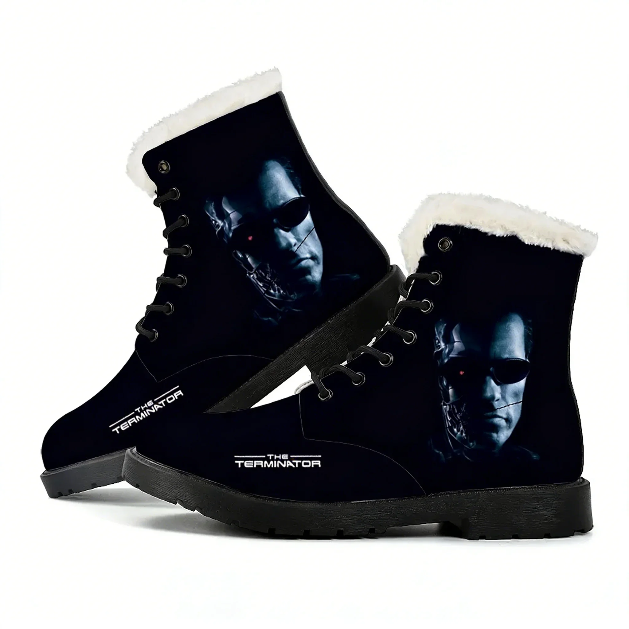 

Movie Terminator A-Arnold S-Schwarzenegger Plush Keep Warm Boots Mens Womens Winter Outdoor Hiking snow boots