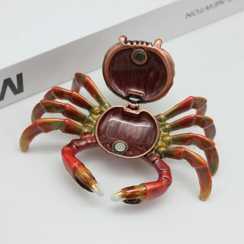 SHINNYGIFTS Enamel Small Gadget Cute Crab Home Decorative Box Christmas Gifts for Children