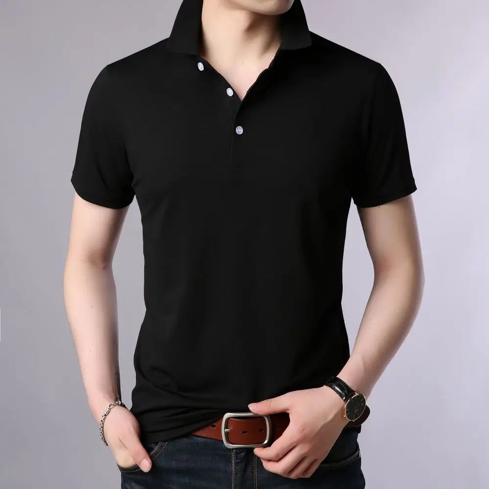 COODRONY Pure Color Polo-Shirt Men Summer Business Casual Tops Skin-Friendly Breathable Comfortable Short Sleeve T-Shirts W5562