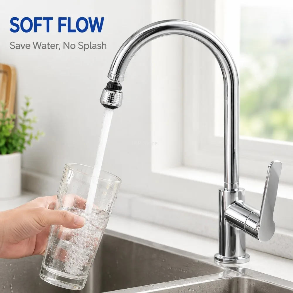Dual Mode Tap Aerator 360 Degree Rotatable Faucet Nozzle Water Saving Extension for Bathroom Kitchen Sink Outlet Daily Use