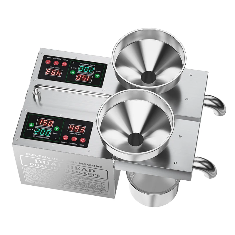 

Commercial Double-Head Oil Press For Home Use For Peanuts Sesame Walnuts-Live Streaming For Export Cross-Border