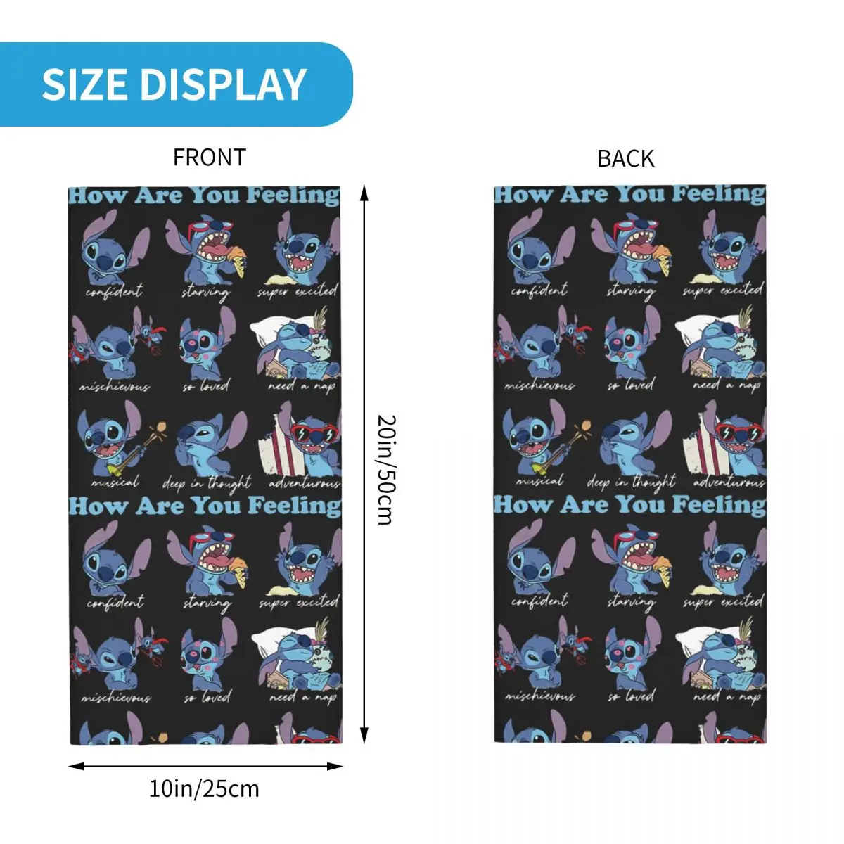 How Are You Feeling Motocross Bandana Neck Gaiter Disney Lilo & Stitch Film Face Scarf Multi-use Balaclava Cycling Unisex Adult