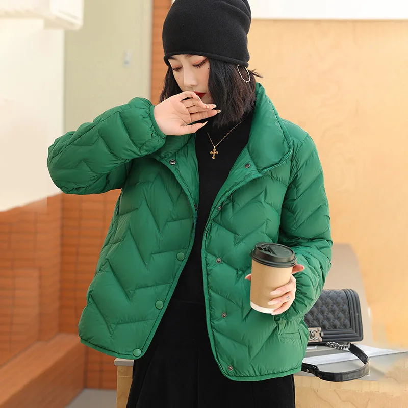 

Осенне-зимний модный женский пуховик Slim Fit, ветрозащитная легкая куртка