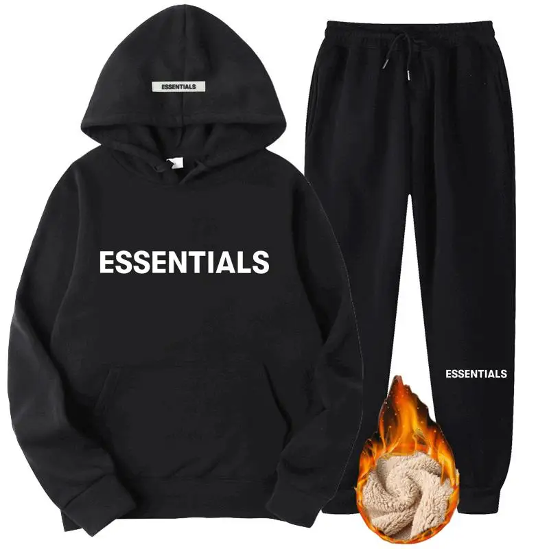 Essentials - hommes et femmes coton trempé Hoodie couple jogging sportswear PVD respirant streetwear automne hiver