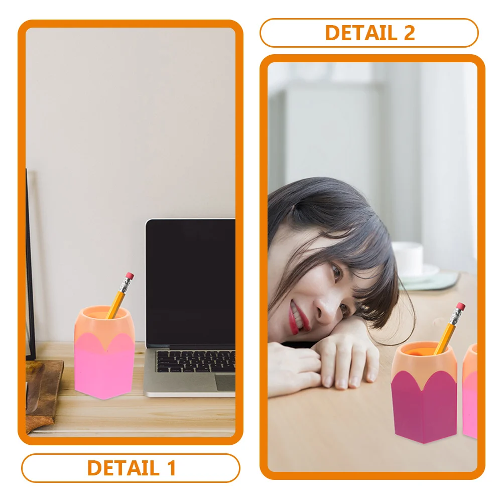 

6 Pcs Contrast Pen Holders Desk Crayons Pencil Dispensers Classroom Office Stylish Storage Pen Holders For Desk Containers